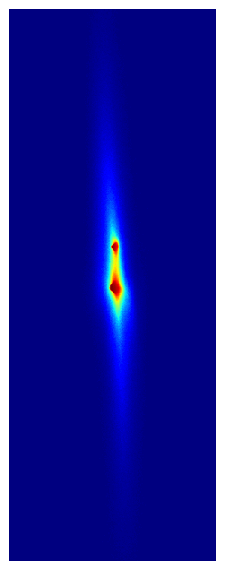 optical video of a ball of strontium atoms being mutliplexed into 6 separate, smaller spheres of atoms, like pearls along a string