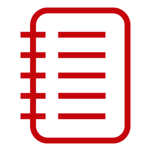 line icon of a notebook