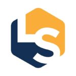 Live Science Logo is a half gold/half navy hexagon with rounded edges and an L and S in white